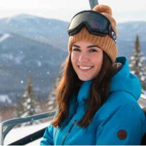 LUXTON Women's Ribbed Cashmere Wool Pom Pom Beanie Hat NIB 220 Camel One Size